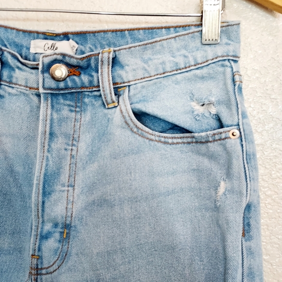 Cello Light Wash Distressed Wide Leg High Rise Jeans Size 7/28 - Picture 4 of 12